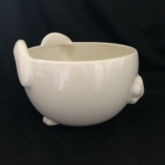 Blossoms & Blooms Bunny Rabbit Bowl Planter White & Pink - Spring Easter Decor - Picture 4 of 11